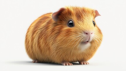 Fototapeta premium Guinea pig clipart, element, 3D illustration, realistic, isolated on white background