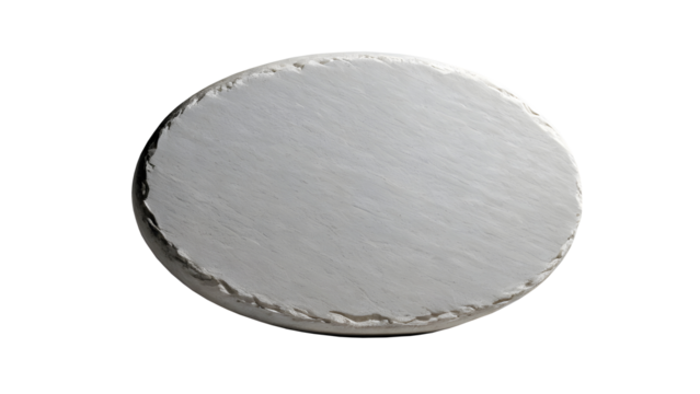 An oval stone signboard isolated on a transparent or white background.