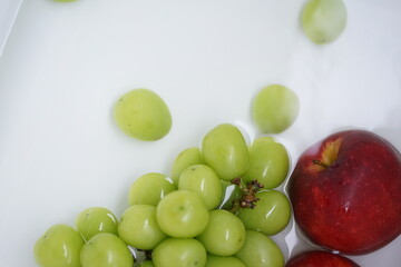 green apples and grapes