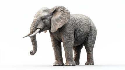 Obraz premium Elephant clipart, element, 3D illustration, realistic, isolated on white background