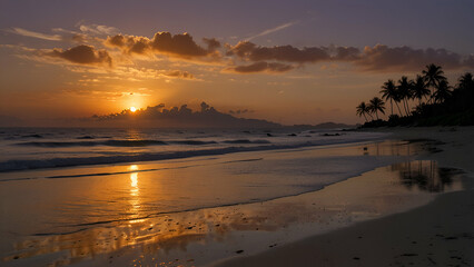 Fototapeta premium sunset over the sea