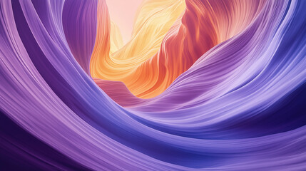 Hidden Canyon with Swirling Pastel Stone Walls and Symmetrical Curves, Smooth Sandstone Floor, Soothing Gradient Colors