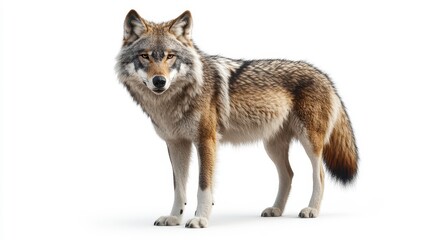 Obraz premium Wolf clipart, element, 3D illustration, realistic, isolated on white background