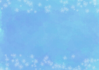 雪　水彩風　シンプル　冬　背景素材