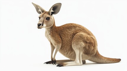 Fototapeta premium Kangaroo clipart, element, 3D illustration, realistic, isolated on white background