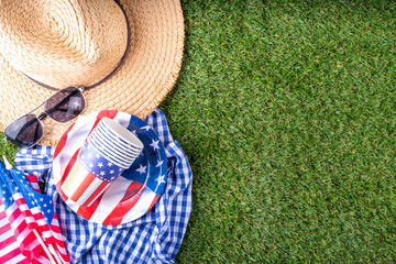 July 4, Independence Day traditional American picnic background