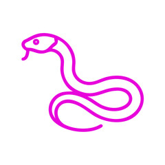 Fototapeta premium Minimalist pink snake icon design on white background 