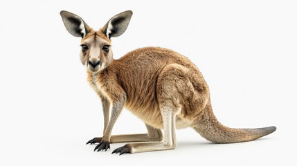 Fototapeta premium Kangaroo clipart, element, 3D illustration, realistic, isolated on white background