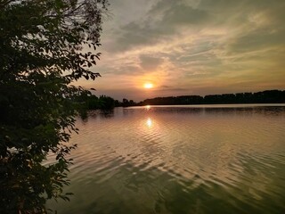sunset on the lake