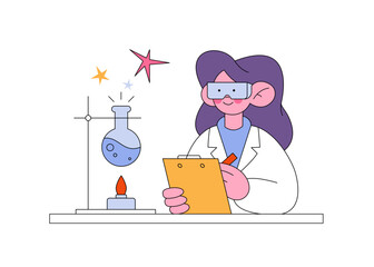 Scientist performing chemical experiment