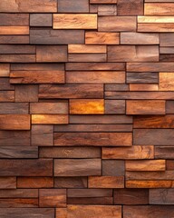 A beautifully designed wooden wall featuring warm tones and intricate patterns, perfect for interior decor or design projects.