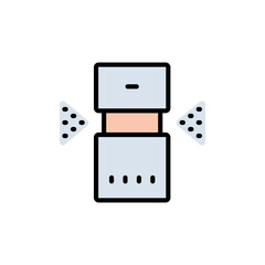 Humidifier Device color Icon. Electronic Appliance Air Purifier Concept Flat Pictogram. Ventilation Technology Illustration. Simple Vector Isolated On White Background.