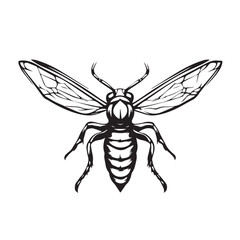 Obraz premium Wasp in cartoon, doodle style . Image for t-shirt, web, mobile apps and ui. Isolated 2d vector illustration in logo, icon, sketch style, Eps 10, black and white. AI Generative