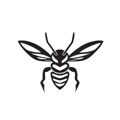 Wasp in cartoon, doodle style . Image for t-shirt, web, mobile apps and ui. Isolated 2d vector illustration in logo, icon, sketch style, Eps 10, black and white. AI Generative