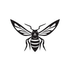 Obraz premium Wasp in cartoon, doodle style . Image for t-shirt, web, mobile apps and ui. Isolated 2d vector illustration in logo, icon, sketch style, Eps 10, black and white. AI Generative