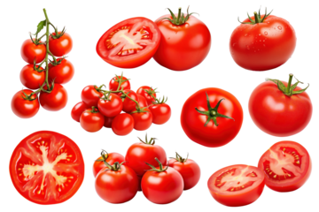 PNG Fresh tomato  element set, transparent background