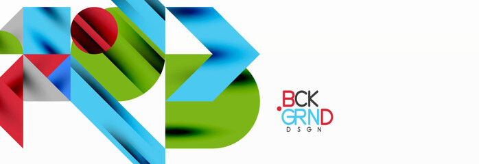 Trendy colorful circles, lines, arrows, triangles and other geometric shapes. Vector Illustration For Wallpaper, Banner, Background, Card, Book Illustration, landing page