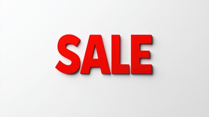 The image displays the word "SALE" in bold red letters against a plain, light background, suggesting a promotional or advertising context for retail discounts.