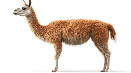 Obraz premium Llama clipart, element, 3D illustration, realistic, isolated on white background