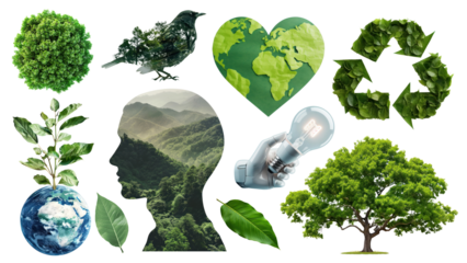 PNG environment element set, transparent background