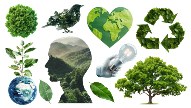 PNG environment element set, transparent background - Powered by Adobe