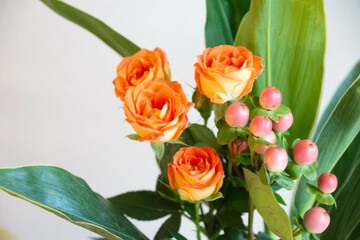 スプレー薔薇とヒペリカム