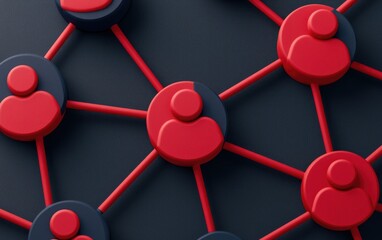 A stylized network of interconnected figures representing community, collaboration, and social interaction in a modern digital age.