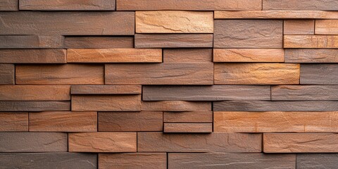 A textured wall composed of natural wood panels, showcasing a blend of warm tones and intricate patterns for modern design.