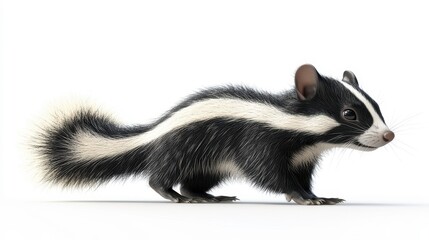 Skunk clipart, element, 3D illustration, realistic, isolated on white background