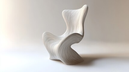 Unusual Whimsical Shaped Chair on Clean White Background