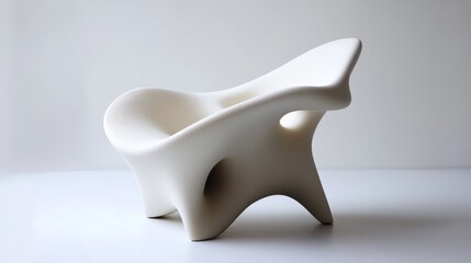 Unusual Whimsical Shaped Chair on Clean White Background