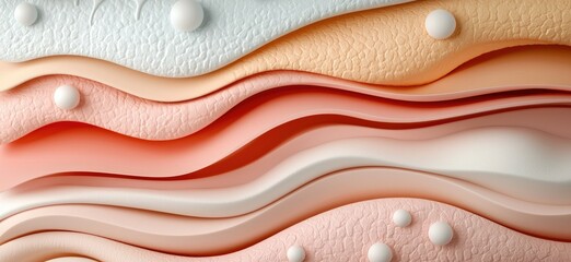 Obraz premium Abstract textured waves in soft pastel tones creating a calming and modern aesthetic suitable for various design projects.