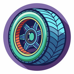 tire tyre wheel car vector illustration