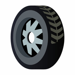 Obraz premium tire tyre wheel car vector illustration