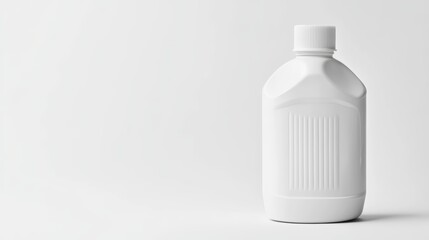 Blank white plastic household chemicals bottle isolated on white background