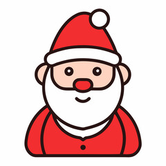 A cartoon illustration of Santa Claus with a long beard and hat