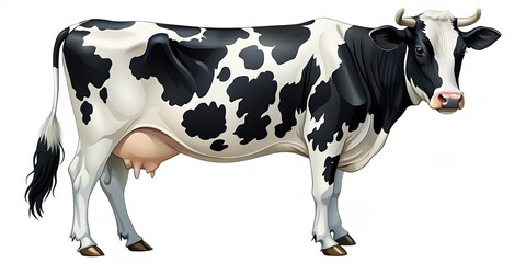 The cow's head is rounded with a short, curved snout and large, peaceful eyes. Hair flows from the forehead to the back of its head, forming a gentle slope.