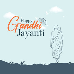 Vector illustration 2 october Mahatma gandhi jayanti. social media poster for gandhi jayanti. national holiday in India. banner, poster template