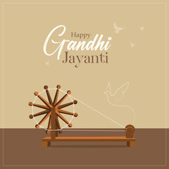 Vector illustration 2 october Mahatma gandhi jayanti. social media poster for gandhi jayanti. national holiday in India. banner, poster template