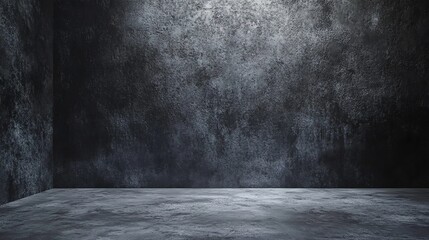 A concrete wall with peeling paint and light beams coming from the top.