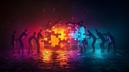 Teamwork Puzzle Success - Business Collaboration Concept
