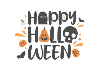 Halloween greeting card or background. vector illustration.