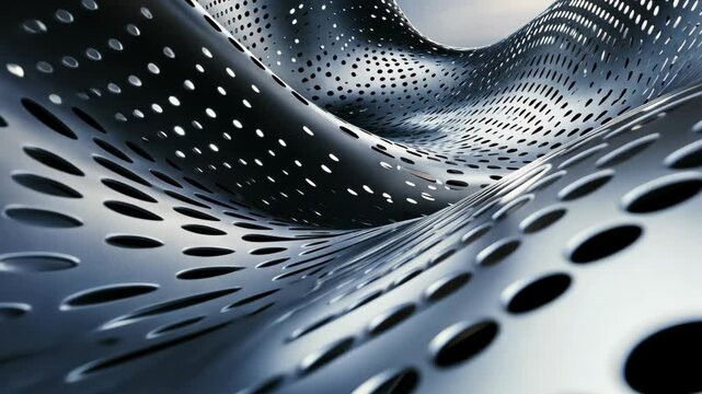 Exploring the intricate design of perforated metal structures in a dynamic landscape
