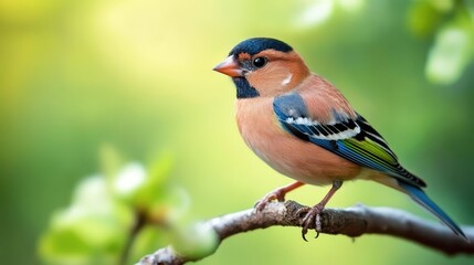 Fototapeta premium Colorful Finch Perched on a Branch