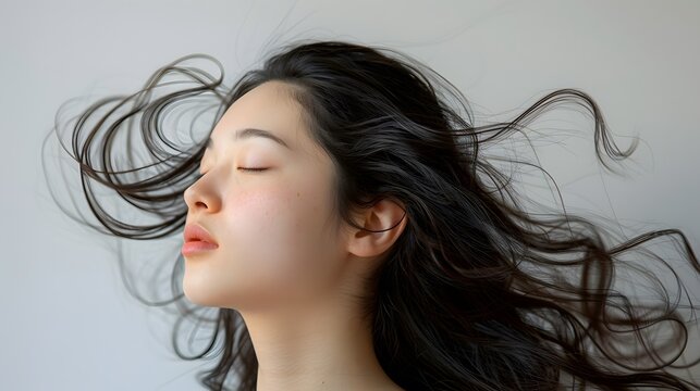 Serene Simplicity: A Minimalist Portrait of a Woman in Tranquil Harmony