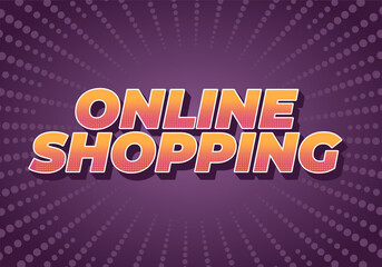 Obraz premium Online shopping. Text effect in 3D style with modern colors