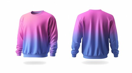 modern dynamic gradient neon line pastel color jersey for gaming, longt sleeve mockup with front and back views isolated clean white backgroun