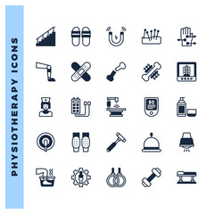 25 Physiotherapy Lineal Fill icons pack. vector illustration.