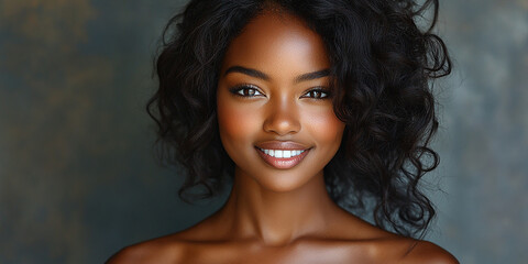 Fototapeta premium Portrait of a beautiful smiling black woman