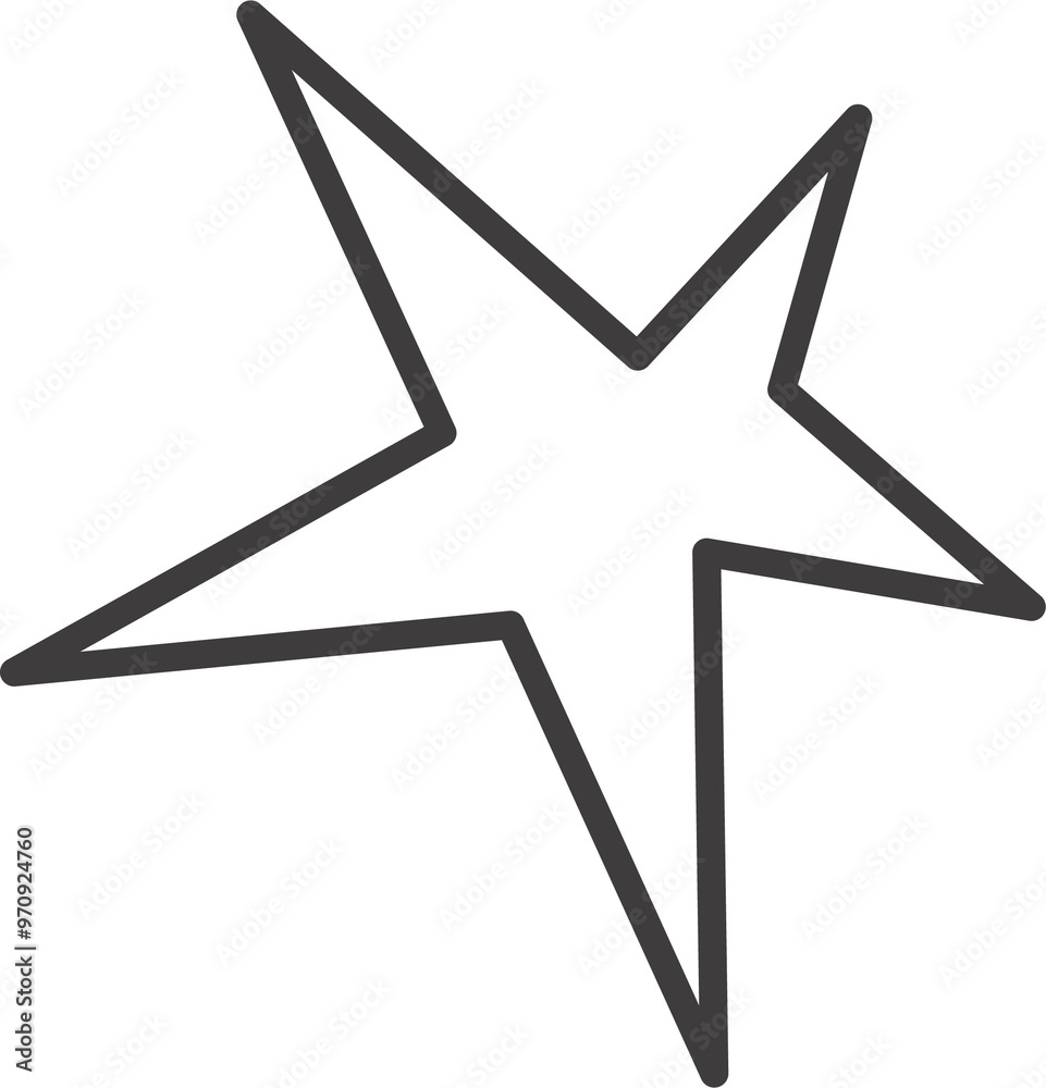 Wall mural y2k star shape. outline icon of abstract spark and shiny irregular flash burst. bling and twinkle ge